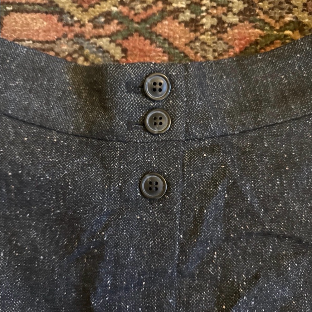 TALBOTS DONEGAL BUTTON FRONT FULL SKIRT charcoal wool blend NWT size 8 - Picture 3 of 6